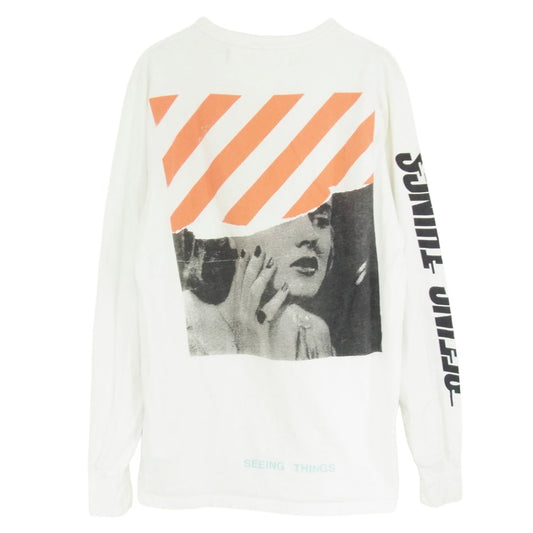 OFF-WHITE オフホワイト OMAB001F17185047 SEEING THINGS バック アーム ロゴ ロングスリーブ カットソー ホワイト系 M【中古】