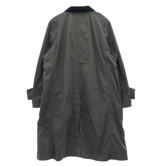 Sacai サカイ 23SS 23-03086M Taslan Nylon Coat タスランナイロン ドッキング ダブルカラー ステンカラーコート グレー系 ダークネイビー系 2【中古】