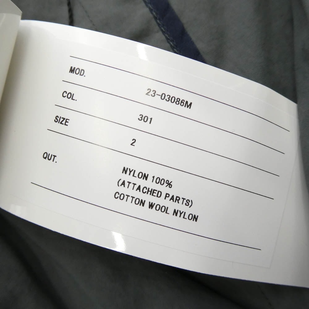 Sacai サカイ 23SS 23-03086M Taslan Nylon Coat タスランナイロン ドッキング ダブルカラー ステンカラーコート グレー系 ダークネイビー系 2【中古】