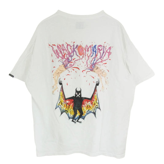 WACKO MARIA ワコマリア x NECKFACE ネックフェイス Back Print CREW NECK T-SHIRT バックプリント クルーネック 半袖 Tシャツ ホワイト系 XXL【中古】