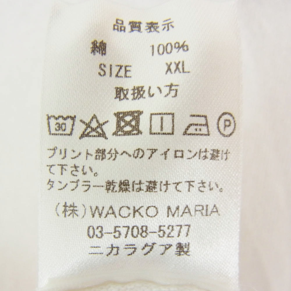 WACKO MARIA ワコマリア x NECKFACE ネックフェイス Back Print CREW NECK T-SHIRT バックプリント クルーネック 半袖 Tシャツ ホワイト系 XXL【中古】