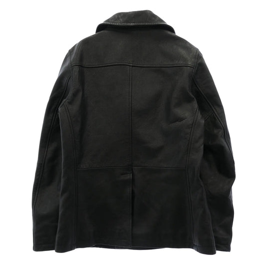 ハルフ 山羊革 レザー ピーコート Pコート ブラック系 M【中古】