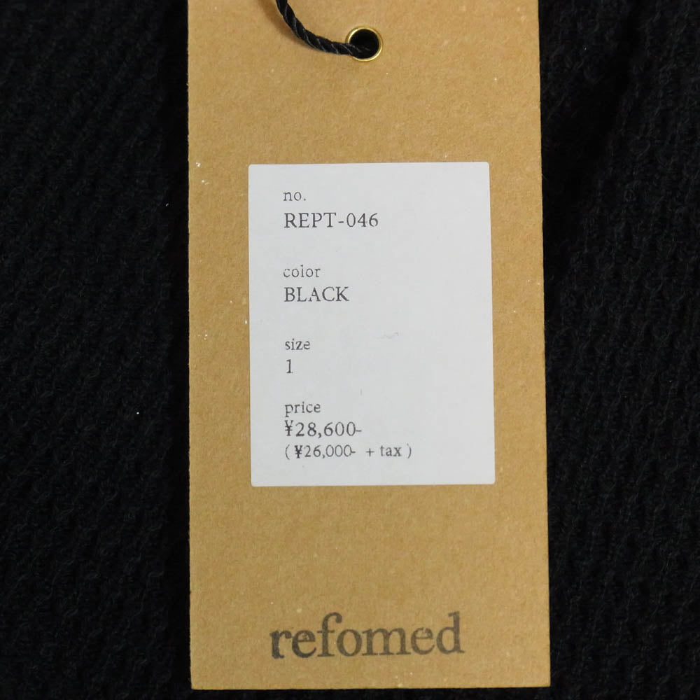 リフォメッド 26SS REPT-046 AZEAMI THERMAL PANTS 畦編み ドローストリング サーマル パンツ ブラック系 1【美品】【中古】