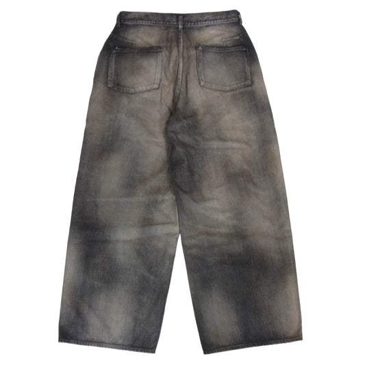 ANCELLM アンセルム 26SS ANC-#06-26SS-B AGING type-B エイジング加工 ワイド デニムパンツ ブラック系 3【美品】【中古】