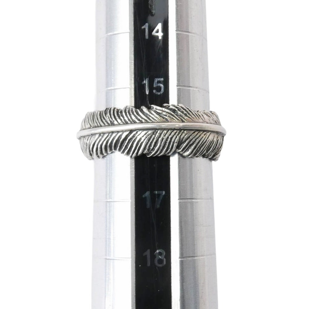 サナ フェザー 羽根 ナロー リング シルバー系 16号【中古】