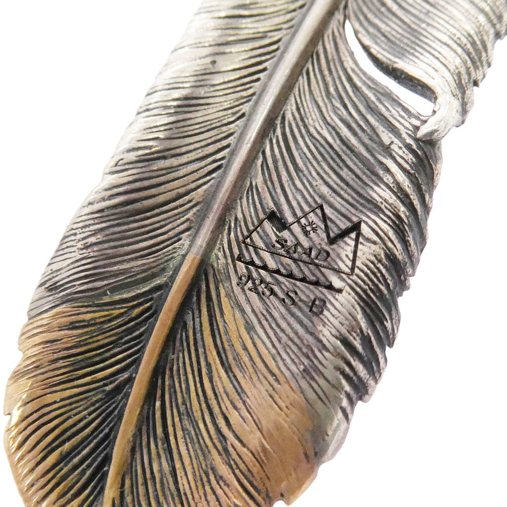 SAAD サード P-420-OZ-L フェザー シルバー925 オキシダイズコーティング 燻し加工 ペンダントトップ シルバー系 ゴールド系【中古】