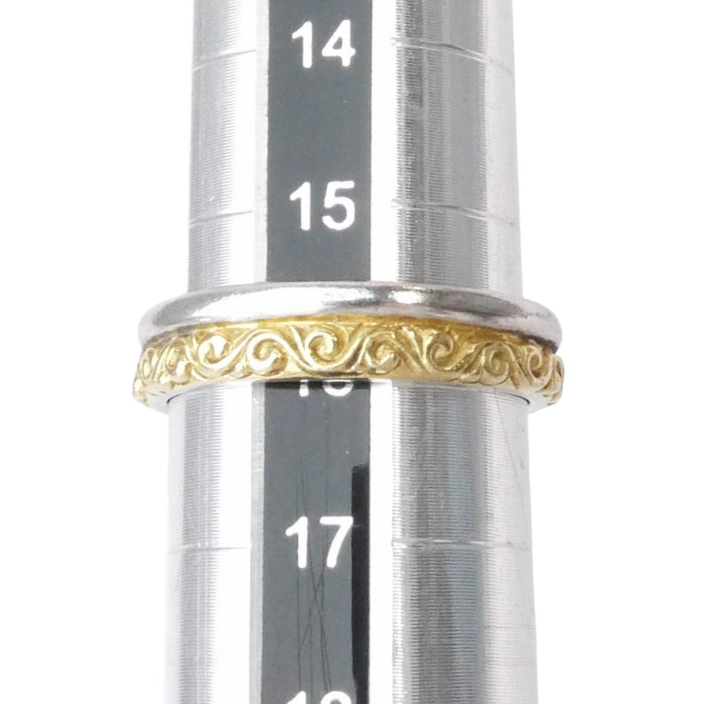 SAAD サード 925 K24GP アラベスク リング シルバー系 ゴールド系 16号【中古】