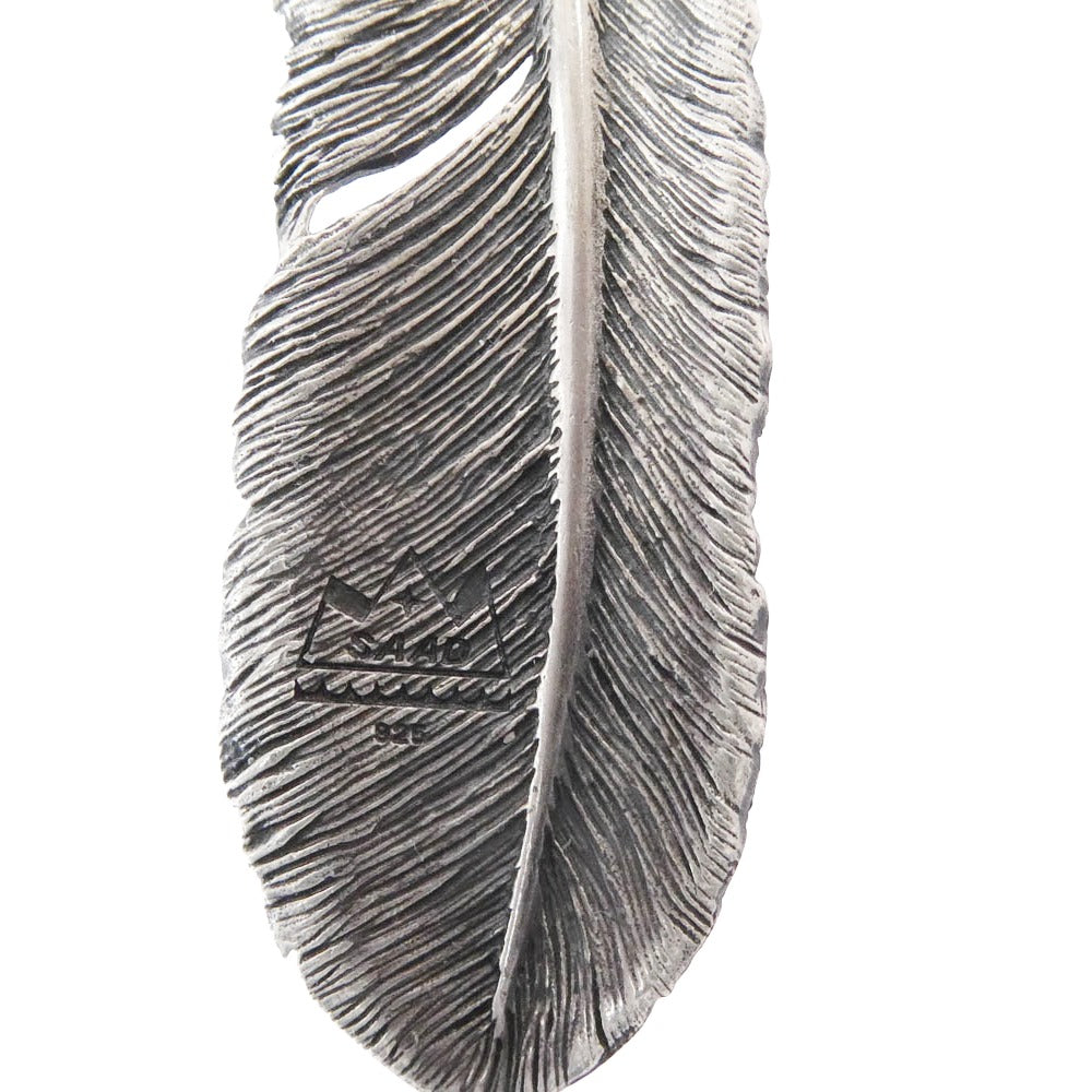 SAAD サード P-420-OZ-B-R プレーン フェザー シルバー925 オキシダイズコーティング 燻し加工 先銅 ブロンズ ペンダントトップ シルバー系【中古】