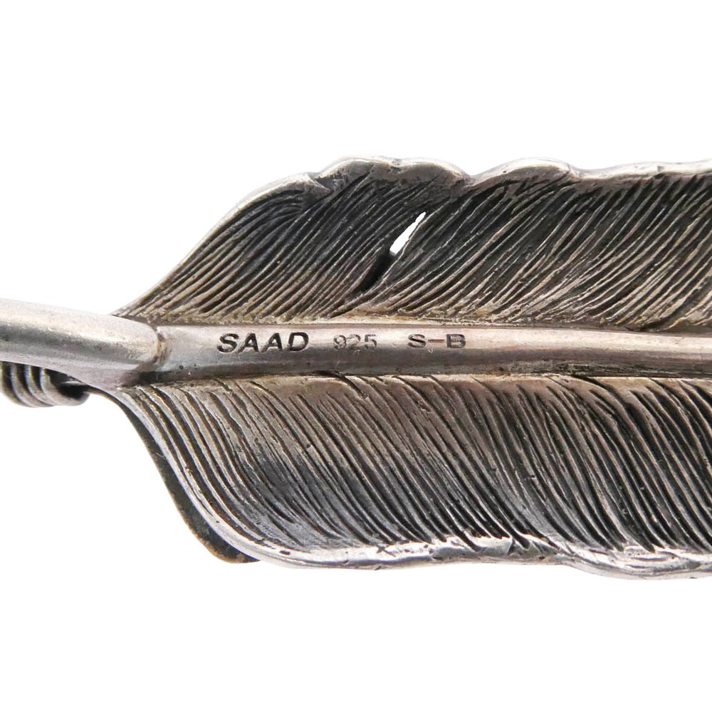 SAAD サード P-421-OZ-B-L ハート付 フェザーシルバー925 オキシダイズコーティング 燻し加工 ブロンズ ペンダントトップ シルバー系 ブラウン系【中古】