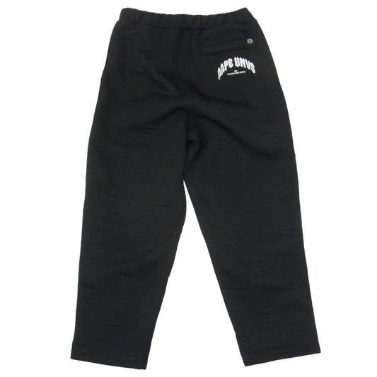 A BATHING APE アベイシングエイプ AAPPTMA644XXL AAPE エーエイプ Moonface Pintuck Track Pants ムーンフェイス サイドロゴライン トラックパンツ ブラック系 S【中古】