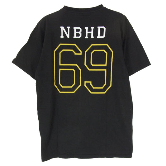 STUSSY ステューシー 10SS 30周年記念 × NEIGHBORHOOD ネイバーフッド イーグル スカル プリント Tシャツ 半袖カットソー ブラック系 M【中古】