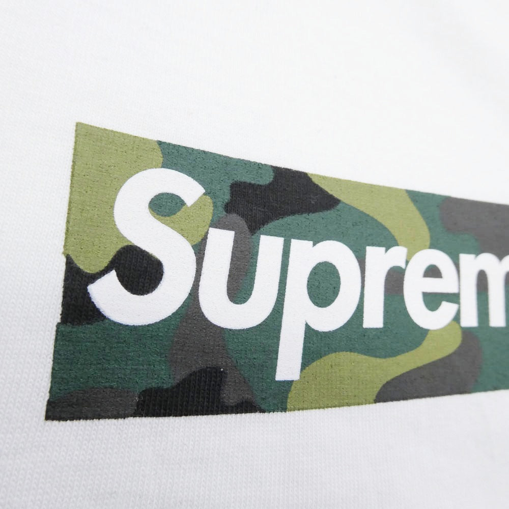 Supreme シュプリーム 23AW Box Logo Tee カモフラ柄ボックスロゴ 半袖 Tシャツ ホワイト系 XL【極上美品】【中古】