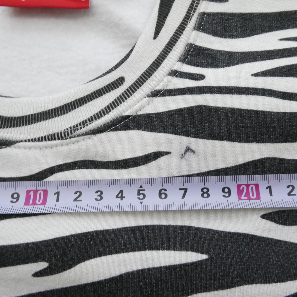 Supreme シュプリーム 22AW Box Logo Crewneck Zebra ゼブラ柄 ボックスロゴ クルーネック スウェット ブラック系 ホワイト系 M【中古】