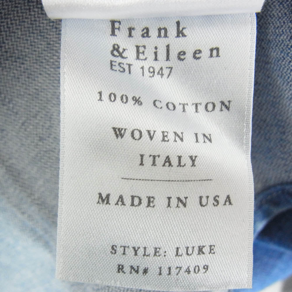 Frank&Eileen フランクアンドアイリーン 9920700025 LUKE FWD ルーク デニム 長袖シャツ インディゴブルー系 S【中古】