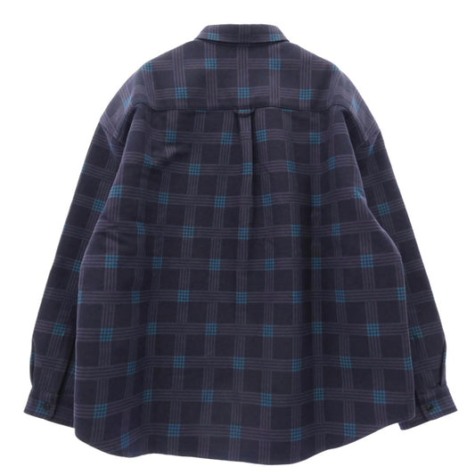 CALEE キャリー CL-24AW032 BOX CHECK DROP SH ボックス チェック ドロップ シャツ パープル系 XL【中古】