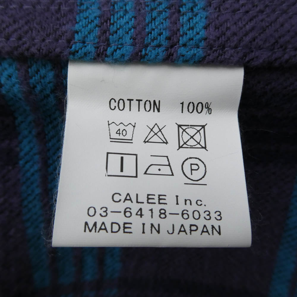 CALEE キャリー CL-24AW032 BOX CHECK DROP SH ボックス チェック ドロップ シャツ パープル系 XL【中古】