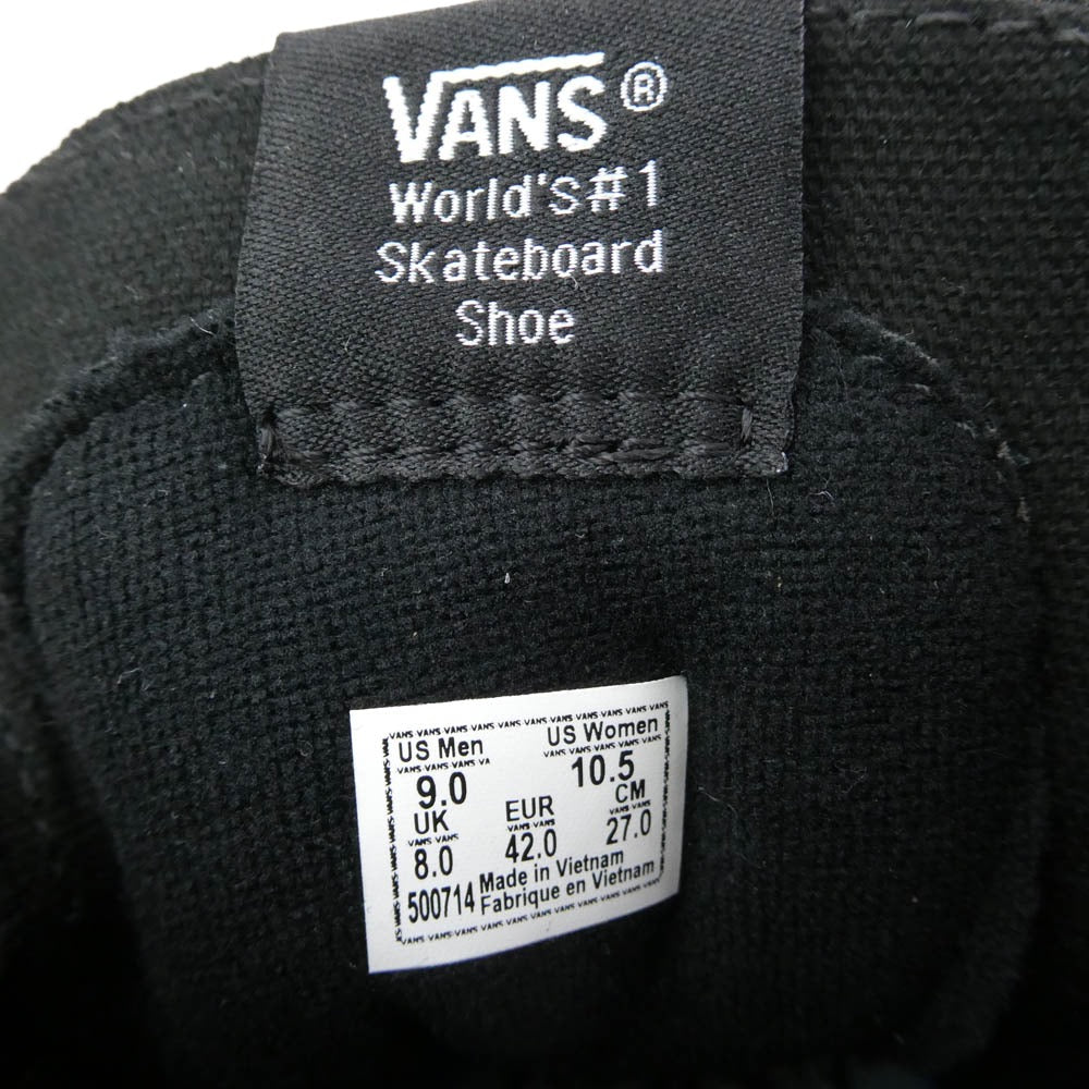 VANS バンズ 500714 × SCHOPH ショフ SK8-HI スケートハイ スニーカー ブラック系 27cm【美品】【中古】