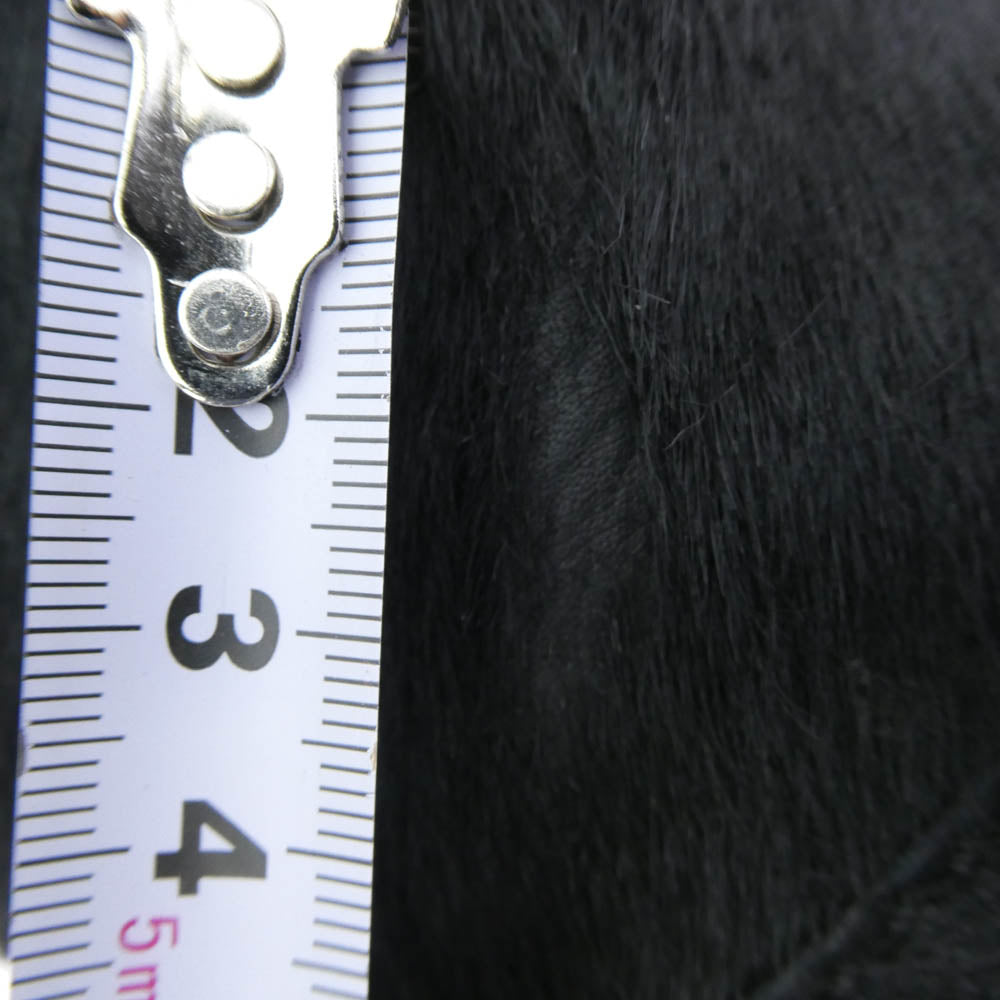 ANN DEMEULEMEESTER アンドゥムルメステール ハラコ ロング ブーツ ブラック系 42【中古】