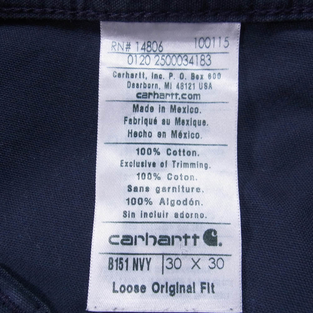 Carhartt カーハート カーペンター ワークパンツ ネイビー系 30X30【中古】