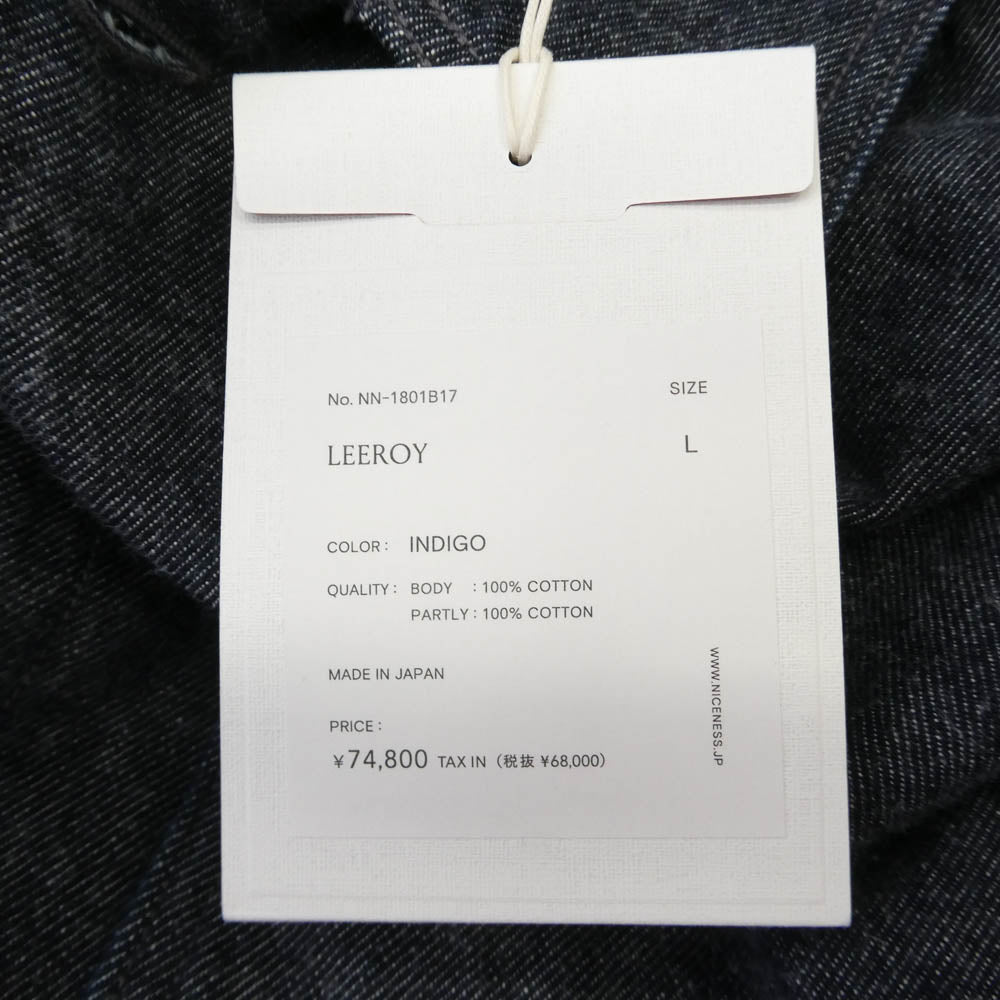 ナイスネス 26SS NN-1801B17 LEEROY RAW DENIM COVERALL リーロイ デニム カバーオール ジャケット インディゴブルー系【極上美品】【中古】