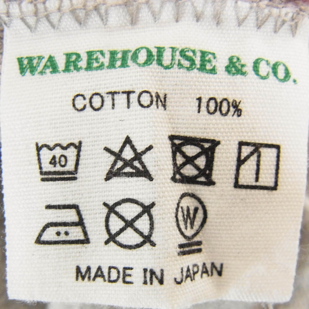 WAREHOUSE ウエアハウス 4601 CAMP SENECA キャンプ セネカ ロゴプリント Tシャツ 半袖カットソー グレー系 L【中古】