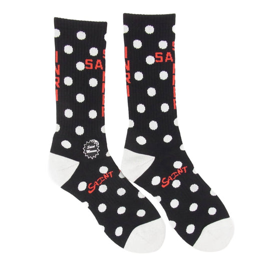 SAINT MICHAEL セントマイケル 26SS SM-MK8-0000-100 DOT SOCKS ドット ソックス 靴下 ブラック系 M【新古品】【未使用】【中古】