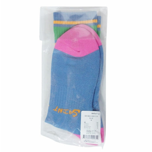SAINT MICHAEL セントマイケル 26SS SM-MK8-0000-C14 SW SOCKS/SAINT SW ソックス 靴下 ブルー系 M【新古品】【未使用】【中古】