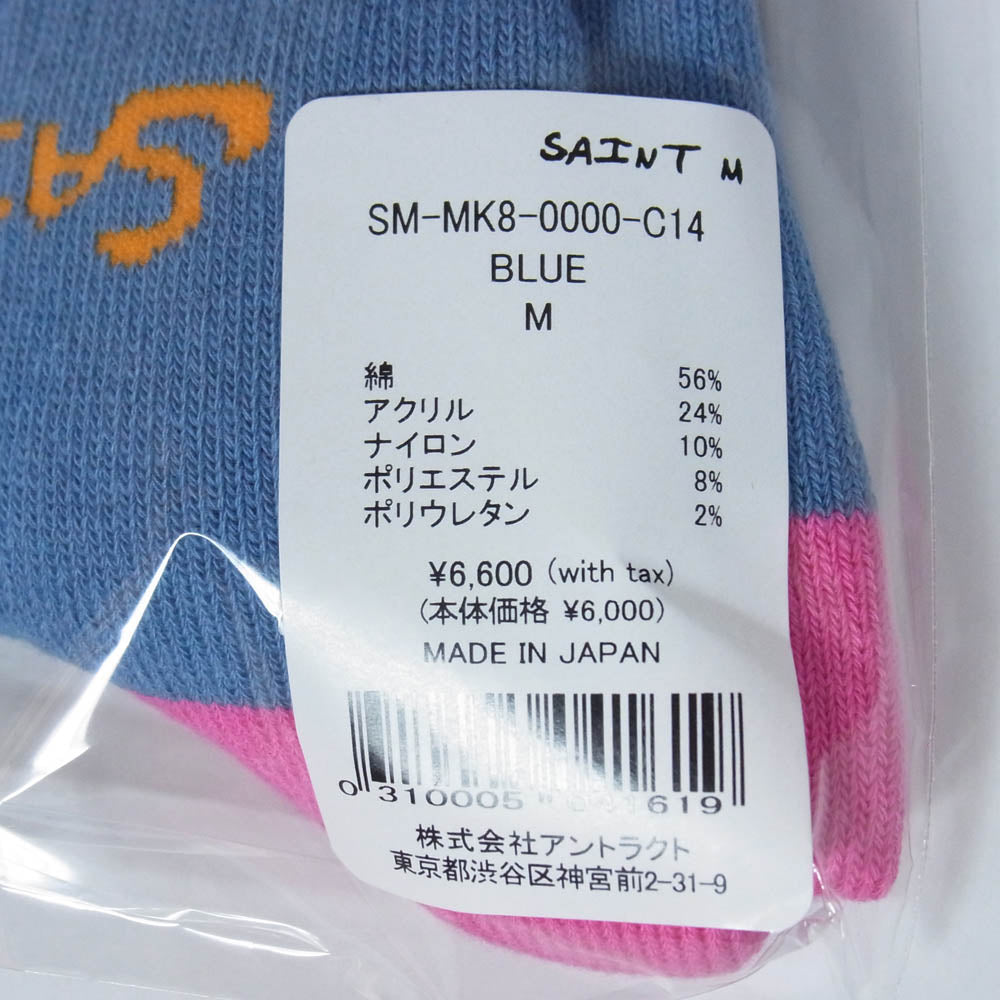 SAINT MICHAEL セントマイケル 26SS SM-MK8-0000-C14 SW SOCKS/SAINT SW ソックス 靴下 ブルー系 M【新古品】【未使用】【中古】