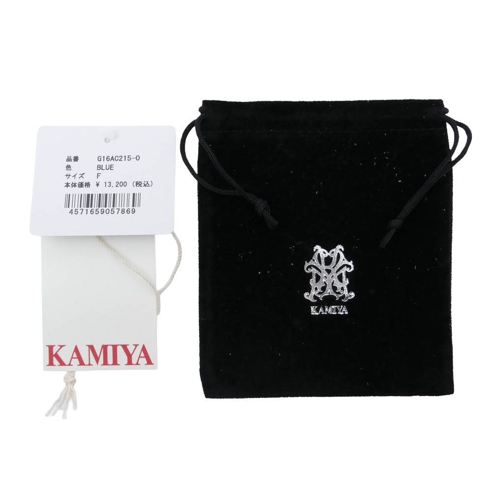 カミヤ G16AC215-0 Glass Beaded Bracelet レザー ビーズ ブレスレット ブルー系 シルバー系【極上美品】【中古】