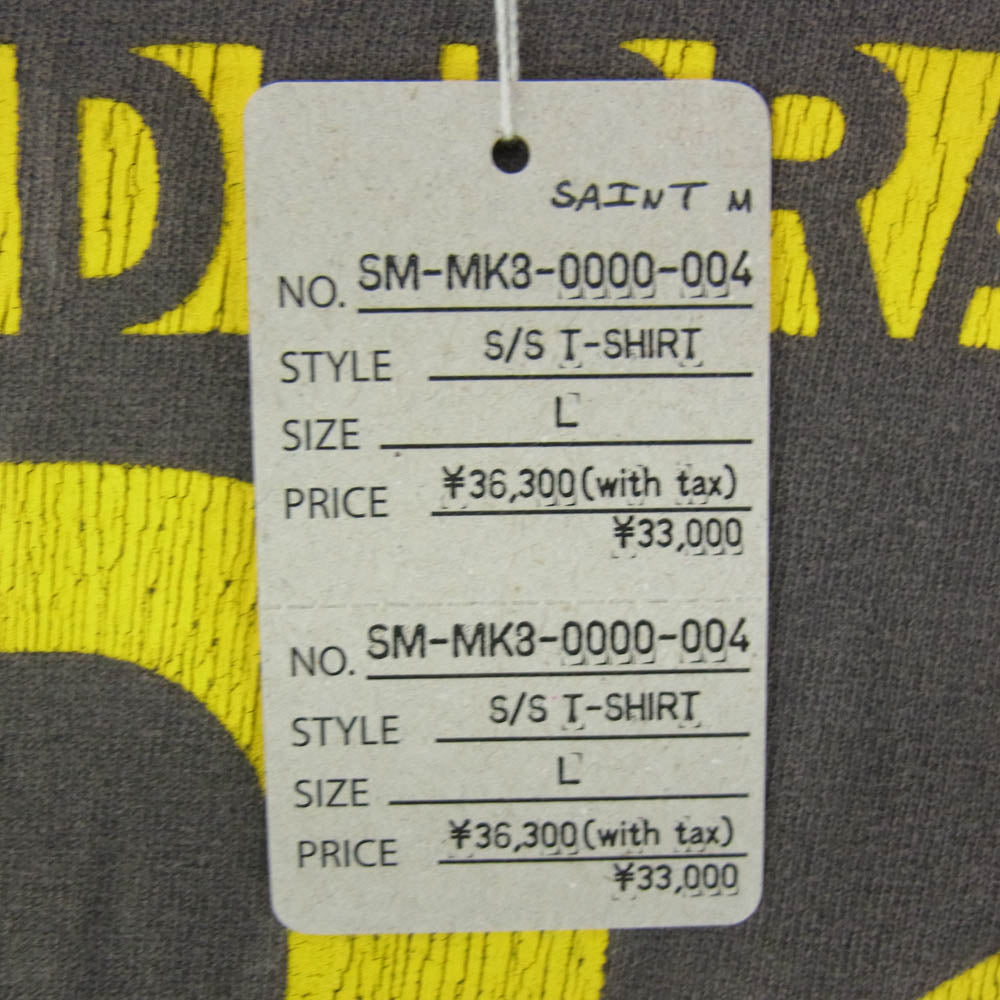SAINT MICHAEL セントマイケル 26SS SM-MK8-0000-004 GOD SAINT SS T-SHIRT 半袖 Tシャツ カットソー グレー系 L【美品】【中古】