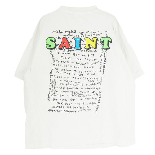 SAINT MICHAEL セントマイケル 26SS SM-MK5-0000-C02 Jamie Reid JR S/S T-SHIRT MASK 半袖 Tシャツ カットソー ホワイト系 L【美品】【中古】