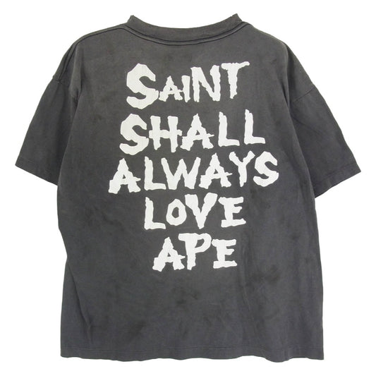 SAINT MICHAEL セントマイケル 26SS SK-MK8-0000-C49 BAPE_SS T-SHIRT/ALWAYS LOVE 半袖 Tシャツ カットソー グレー系 M【美品】【中古】