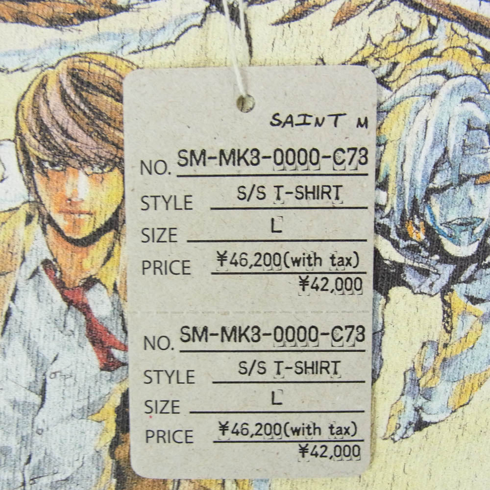 SAINT MICHAEL セントマイケル 26SS SM-MK8-0000-C78 DN_SS T-SHIRT DETH NOTE デスノート 半袖 Tシャツ カットソー グレー系 L【美品】【中古】
