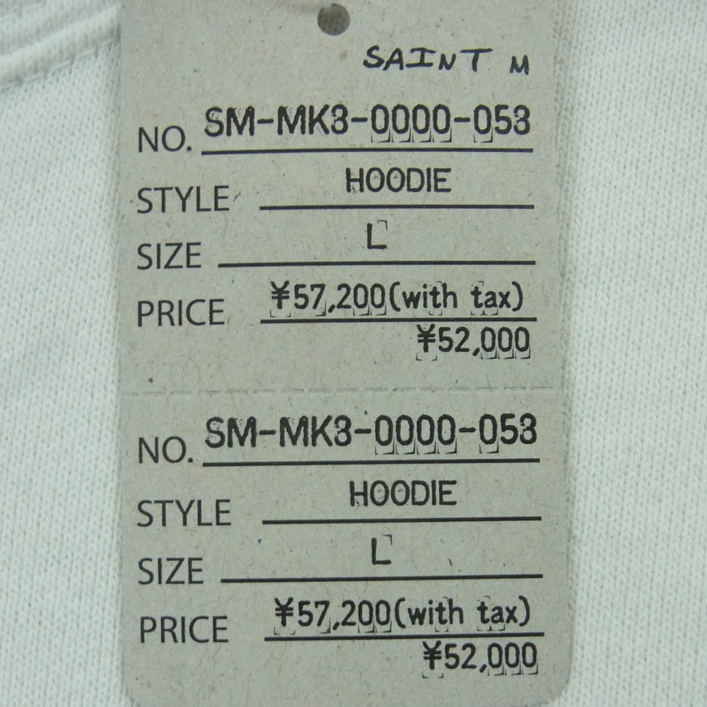SAINT MICHAEL セントマイケル 26SS SM-MK8-0000-058 I LOVE SAINT HOODIE ラブ パーカー フーディー ホワイト系 L【美品】【中古】