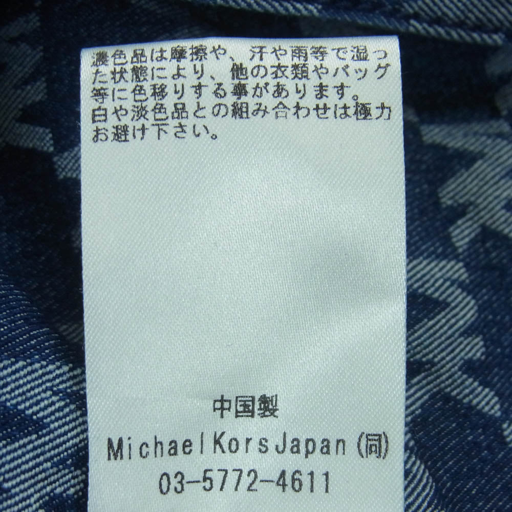 Michael Kors マイケルコース MKシグネチャーロゴ ノースリーブ デニム ワンピース インディゴブルー系 2 / 26【中古】