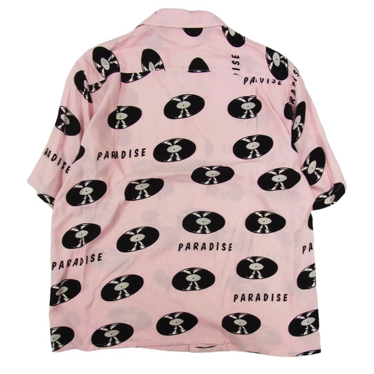 WACKO MARIA ワコマリア 24SS RECORDS HAWAIIAN SHIRT レコード ハワイアン 半袖 シャツ ピンク系 M【中古】