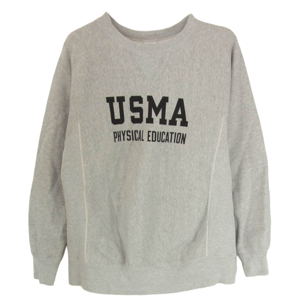 Buzz Rickson's バズリクソンズ USNA FOOTBALL SET-IN CREW NECK SWEAT SHIRT 前V スウェット シャツ グレー系 M【中古】 Buzz Rickson's バズリクソンズ USNA FOOTBALL SET-IN CREW NECK