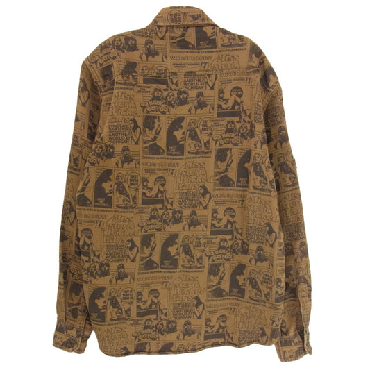 HYSTERIC GLAMOUR ヒステリックグラマー 0224AH05 総柄 ミリタリー 長袖 シャツ ブラウン系 S【中古】