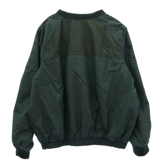 NIKE ナイキ VINTAGE 90s 白タグ ナイロン Vネック プルオーバー ジャケット モスグリーン系 XL【中古】
