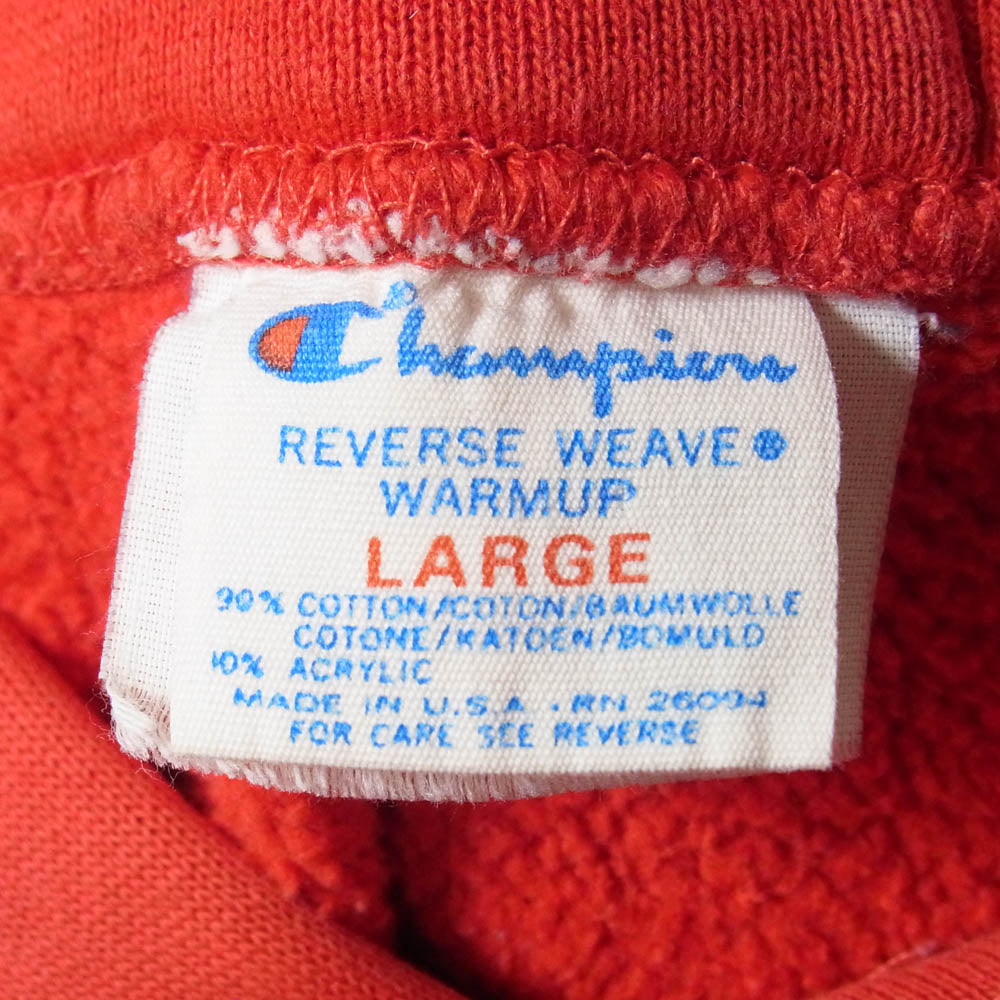 Champion チャンピオン 80s トリコタグ リバースウィーブ プリント スウェット パーカー レッド系 L【中古】