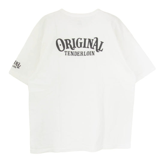 TENDERLOIN テンダーロイン TEE POCKET ロゴ バックプリントポケット 半袖 Tシャツ ホワイト系 XL【極上美品】【中古】