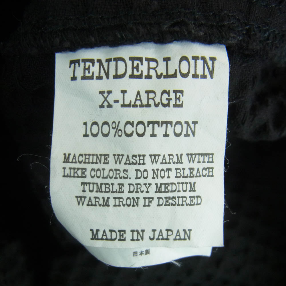 TENDERLOIN テンダーロイン 14SS T-WAFFLE JKT ZIP フラッグ刺繍 アーム ロゴワッペン ワッフル ジャケット ブラック系 XL【中古】