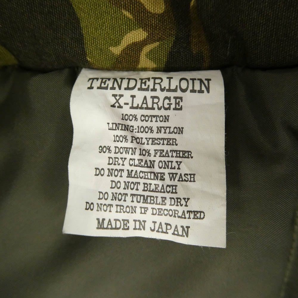 TENDERLOIN テンダーロイン 14AW T-HUNTING DOWN JKT BB タイガーカモ ハンティング ダウンジャケット カモフラージュ系 XL【中古】