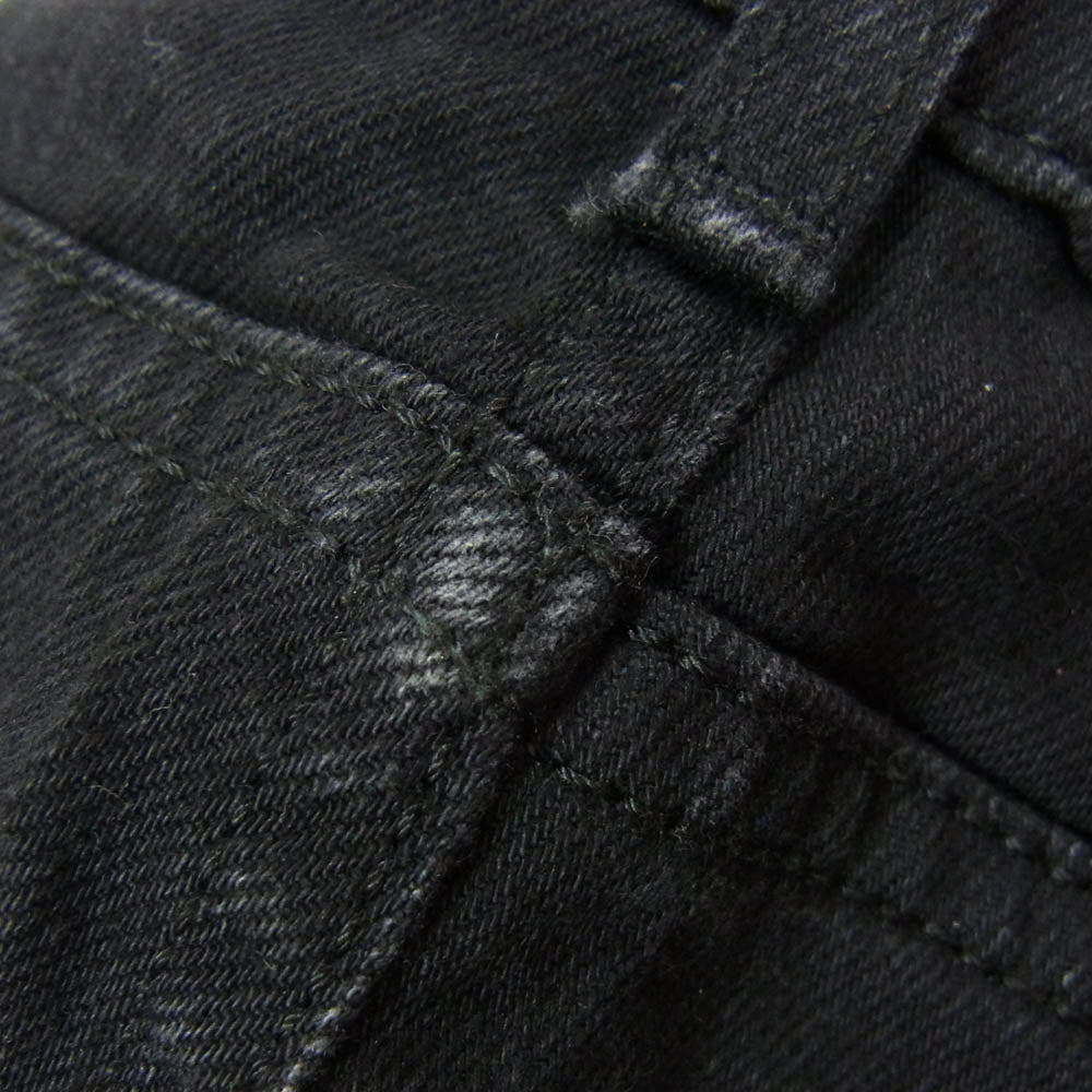 SAINT LAURENT サンローラン 543074 YF869 裾カットオフ ブーツカット ジーンズ デニムパンツ ブラック系 25【中古】