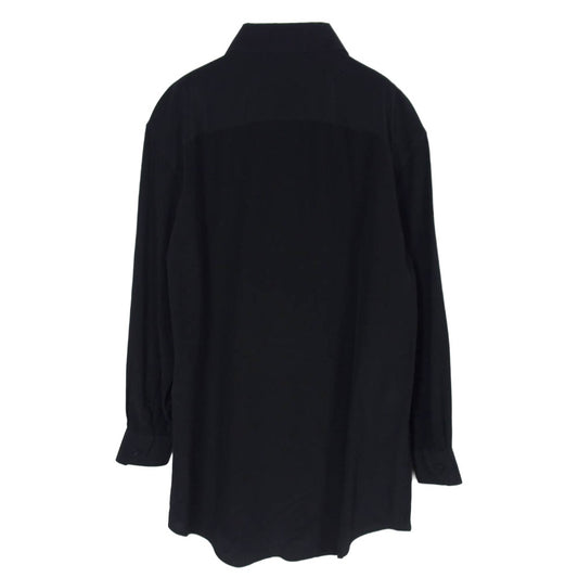 SAINT LAURENT サンローラン 535980 Y100W シルク 長袖 シャツ ブラウス ブラック系 34【美品】【中古】