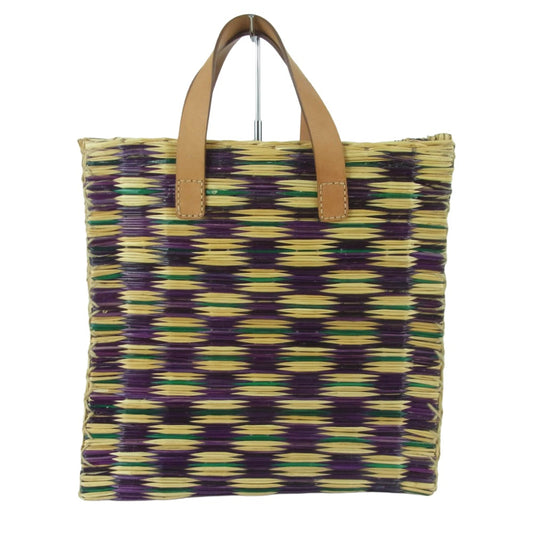 COMME des GARCONS コムデギャルソン HEIMAT-ATLANTICA ヘイマット アトランティカ コムコム ハンドバッグ パープル系 ベージュ系 グリーン系【中古】