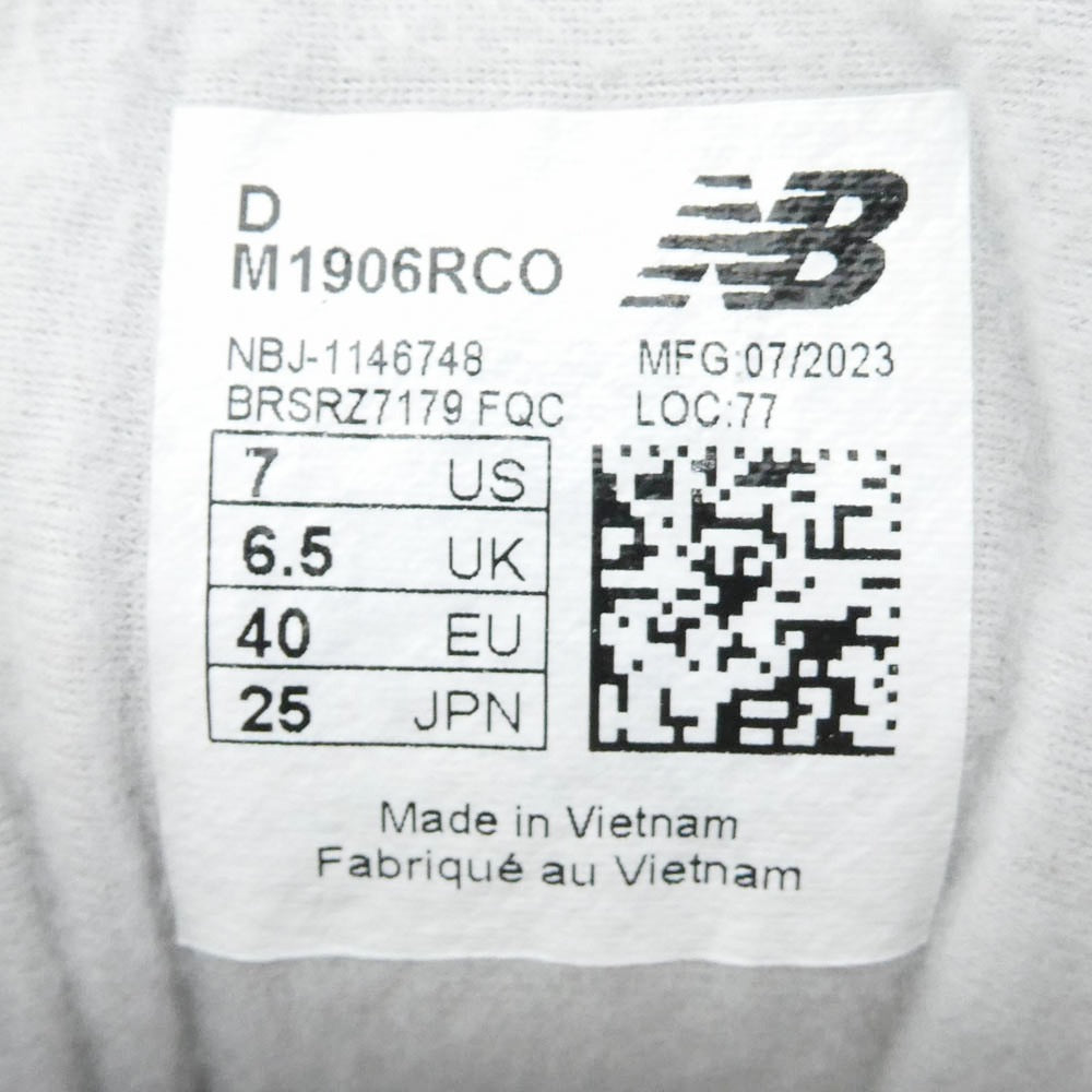 COMME des GARCONS コムデギャルソン 23AW M1906RCO newbalance 1906R ニューバランス ローカットスニーカー ホワイト系 ブラック系 25cm【中古】