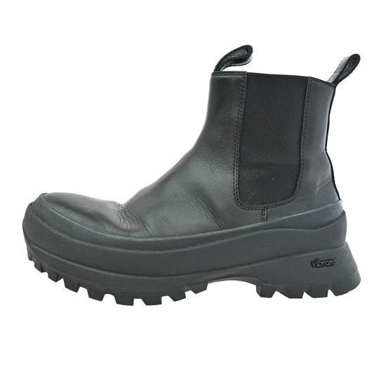 JIL SANDER ジルサンダー Chelsea Boots チェルシー レザー サイド ゴア ブーツ ブラック系 39【中古】