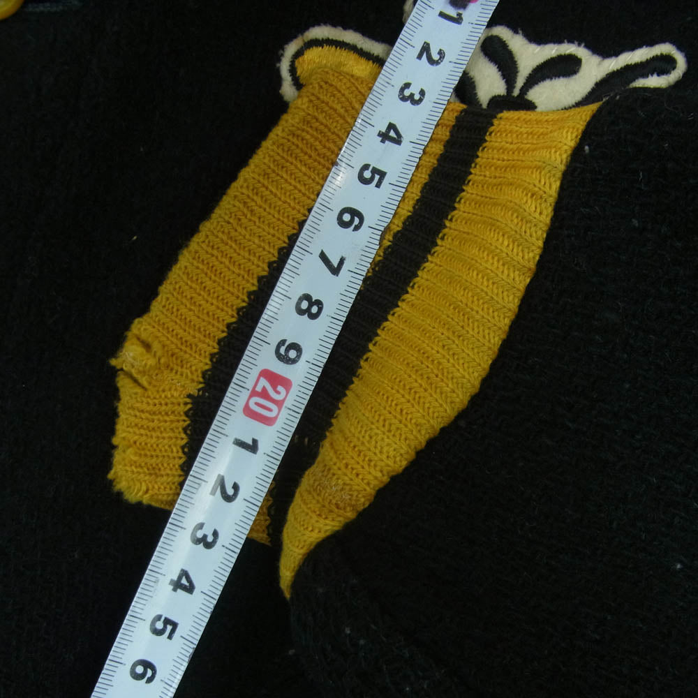 Champion チャンピオン 50s ランタグ RMA スタジャン ブルゾン スタジアム ジャケット ブラック系 イエロー系 S【中古】