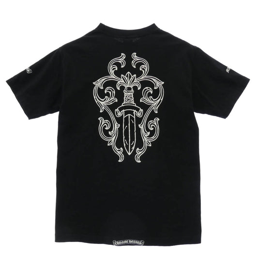 CHROME HEARTS クロムハーツ(原本無) Max Field マックスフィールド ヴァインダガー バックプリント ロゴプリント 半袖 Tシャツ ブラック系 M【中古】